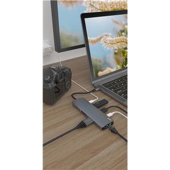 Hub USB Type C 9 en 1 Qdos PowerLink Grand Gris