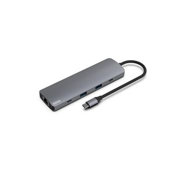 Hub USB Type C 9 en 1 Qdos PowerLink Grand Gris