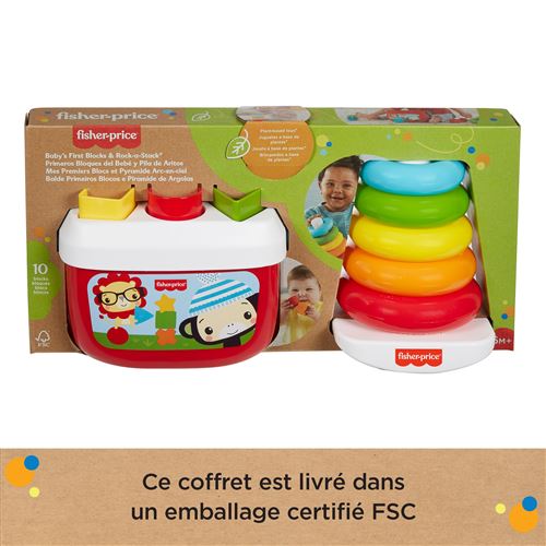 Coffret Fisher Price Mes Premiers Blocs Pyramide Et Arc En Ciel
