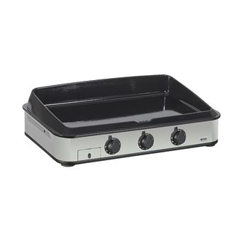 Plancha gaz Eno Enosign 65 Inox 570232010701 4800 W Argent et Noir