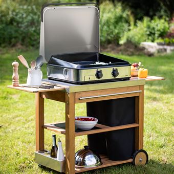 Plancha gaz Eno Enosign 65 Inox 570232010701 4800 W Argent et Noir