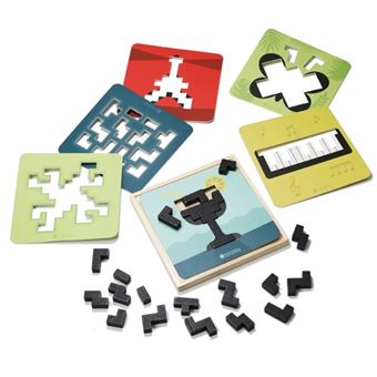 Puzzle Tangram En Bois éducatif – 9 Blocs Colorés, Pour Enfants, Idéal Apprentissage Formes Et Couleurs