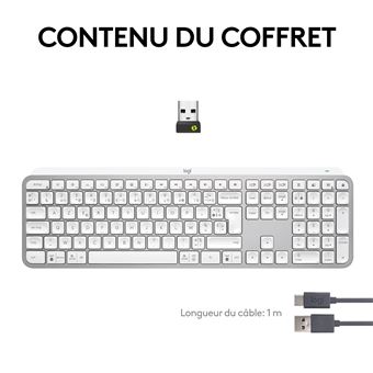 Clavier Sans Fil Azerty Logitech MX Keys S Gris pâle