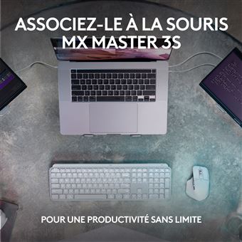 Clavier Sans Fil Azerty Logitech MX Keys S Gris pâle