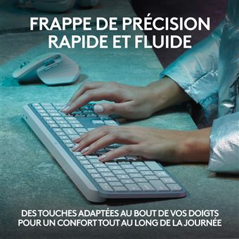 Clavier Sans Fil Azerty Logitech MX Keys S Gris pâle