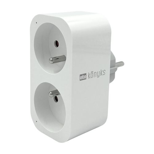 Double Prise connectée Wi-Fi Konyks Priska Duo FR Blanc