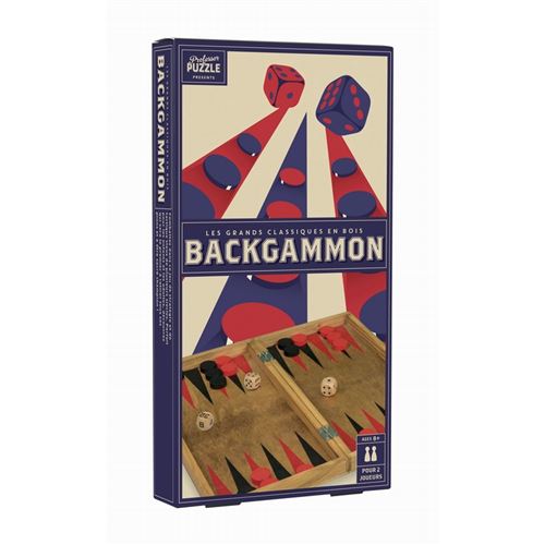 Jeu classique Professor Puzzle Backgammon Bois Vintage - Professor Puzzle