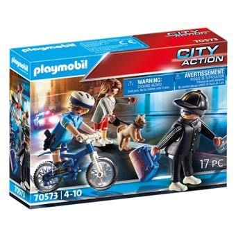 Playmobil Les policiers 70573 Police Policière et voleur