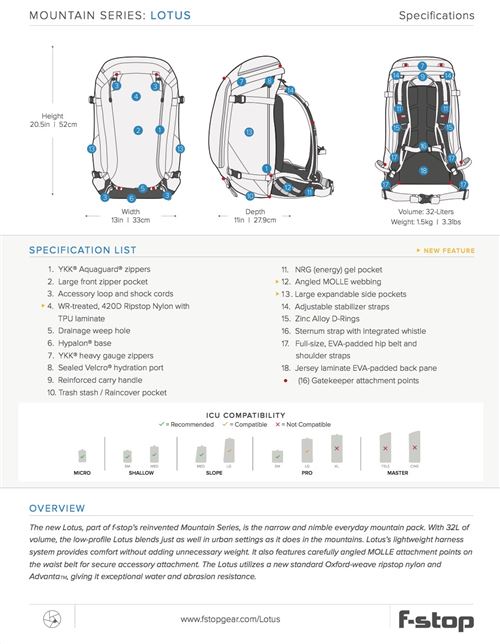 F stop outlet lotus backpack