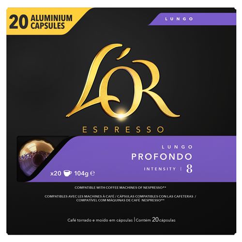 Paquet de 20 capsules L’Or Espresso Lungo Profondo Intensité 8