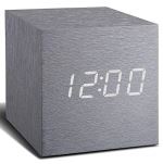 Horloge Gingko Cube click Aluminium