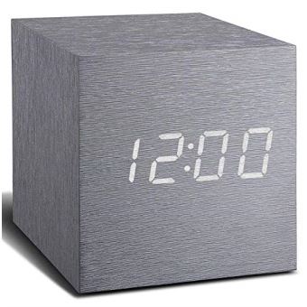Horloge Gingko Cube click Aluminium