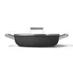 Sauteuse Smeg CKFD2811BLM 28 cm Noir avec couvercle en verre