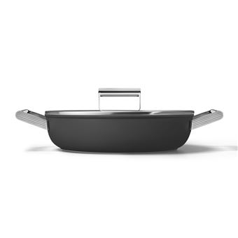 Sauteuse Smeg CKFD2811BLM 28 cm Noir avec couvercle en verre