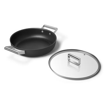 Sauteuse Smeg CKFD2811BLM 28 cm Noir avec couvercle en verre