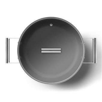 Sauteuse Smeg CKFD2811BLM 28 cm Noir avec couvercle en verre