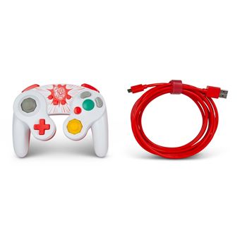 Manette filaire Power A GameCube Edition Mario pour Nintendo Switch Blanc et rouge