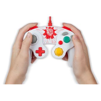 Manette filaire Power A GameCube Edition Mario pour Nintendo Switch Blanc et rouge