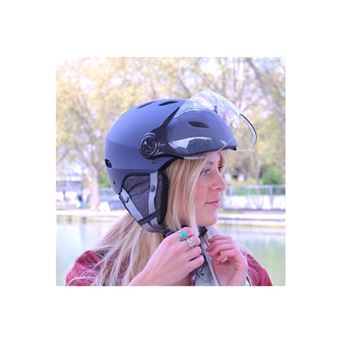 Casque de sport Yeep.Me H.30 Vision LED avec Visière Taille S/M Bleu Nuit