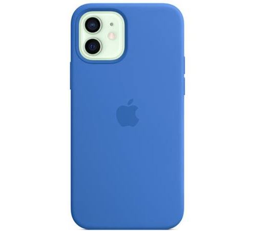 Coque en silicone avec MagSafe pour iPhone 12 Pro Max Bleu Capri