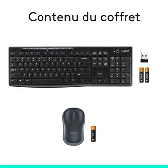 Clavier Sans Fil Logitech K270 | AZERTY Français | Pavé Numérique | 8 Touches Multimédias | Autonomie 2 Ans | Noir