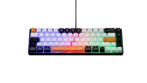 Clavier gaming Azerty filaire The G-Lab Keyz Hydrogen pour PS4 Xbox et PC Noir Blanc et Orange