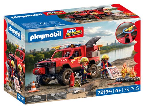 Playmobil Pick-Up De Pompiers & 2 Personnages