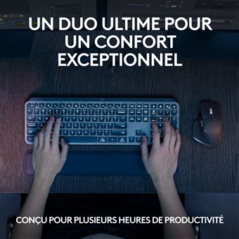 Ensemble clavier sans fil Azerty Logitech MX Keys S Noir + Souris sans fil MX Master 3S Noir