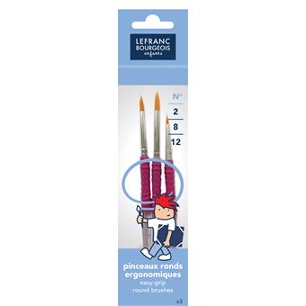 Pack de 3 Pinceaux ronds ergonomiques Lefranc Bourgeois Grippy - 1