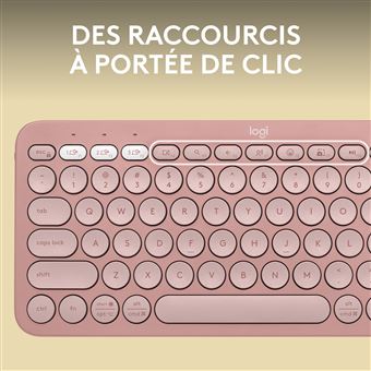 Clavier sans fil Logitech Pebble Keys 2 K380s Bluetooth Rose