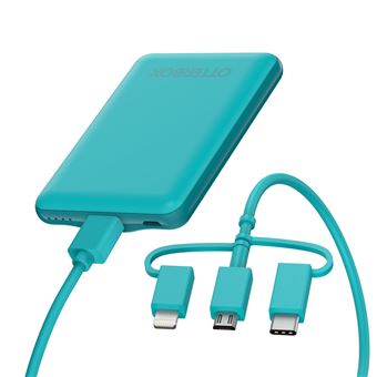 Bedelen Zonnig Vakantie OtterBox Standard Mobile Charging Kit - Mobiele oplader - 5000 mAh - 10.5  Watt - 2.1 A - Apple Fast Charge, FC (USB) - op kabel: Micro-USB, USB,  USB-C - kandij-blauw - Fnac.be - Batterie externe