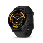 Montre connectée Garmin Venu 3 45mm en acier Gray, boîtier noir et bracelet en silicone noir