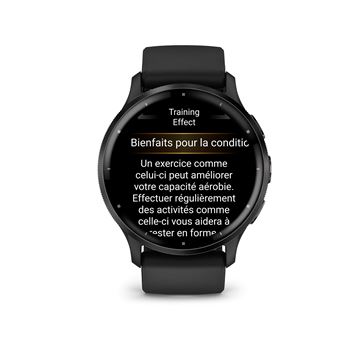 Montre connectée Garmin Venu 3 45mm en acier Gray, boîtier noir et bracelet en silicone noir