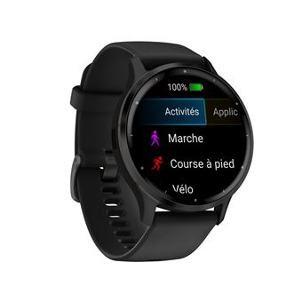 Montre connectée Garmin Venu 3 45mm en acier Gray, boîtier noir et bracelet en silicone noir