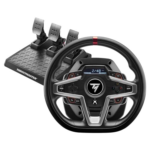 Volant De Course Thrustmaster T248 Noir Et Gris + Pédales Magnétiques T3Pm Pour Pc Et Xbox