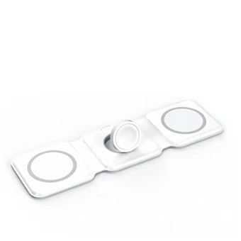 Chargeur sans Fil 3-en-1 PowerMag MagSafe Pliable QDOS Blanc - 1
