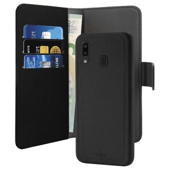 Etui Folio En Cuir Puro Avec Coque Détachable Noir Pour Samsung Galaxy A20e Etui Pour Téléphone Mobile Achat Prix Fnac