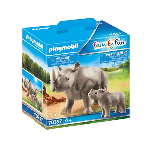 NEUSHOORN + BABY/RHINOCÉROS + SON PETIT
