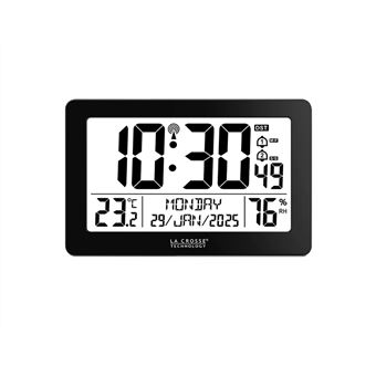 La Crosse Technology - Horloge Murale Radio Pilotée  WS8008 - Noir - 1