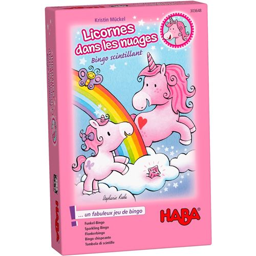 Jeu de bingo Haba Licornes dans les nuages Bingo scintillant