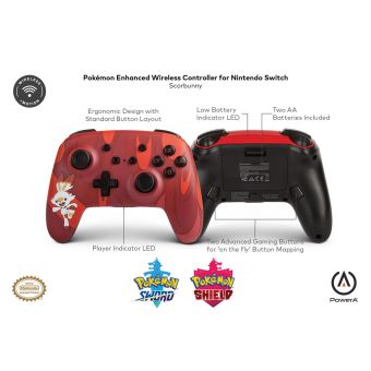 Manette sans fil Nintendo Switch PowerA Pokémon Flambino