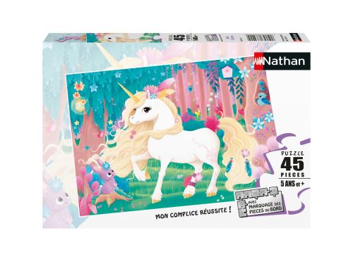 Puzzle 45 pièces Nathan Jolie Licorne Poster Inclus