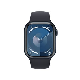 Apple Watch Series 9 GPS + Cellular 41 mm avec boîtier en aluminium minuit et bracelet sport minuit M/L