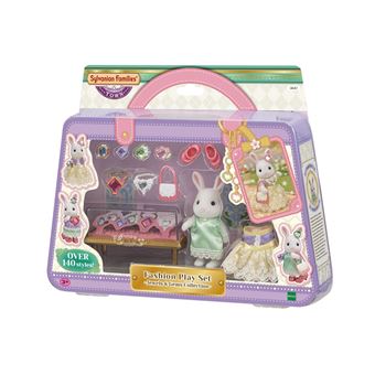 Playset Sylvanian Families La valisette de mode et grande sœur lapin neige