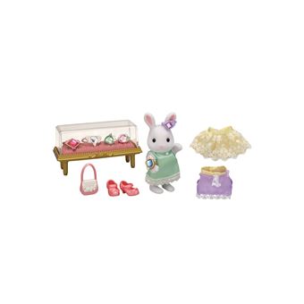 Playset Sylvanian Families La valisette de mode et grande sœur lapin neige