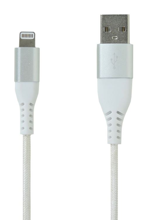 TEMIUM CABLE LIGHTNING 1M REINNFORCED WHITE BLANC