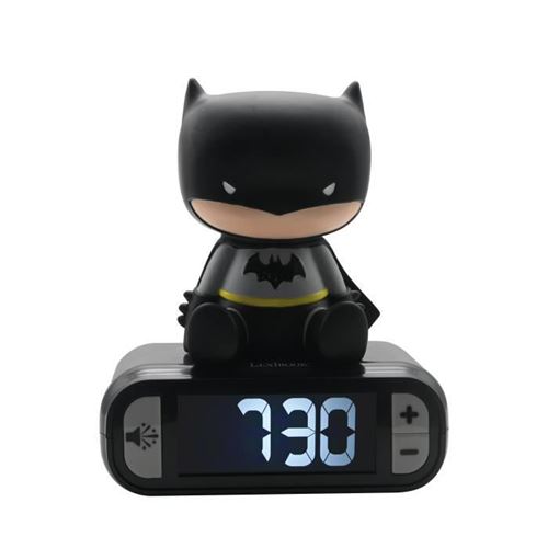 Reveil digital avec veilleuse lumineuse Batman en 3D et effets sonores