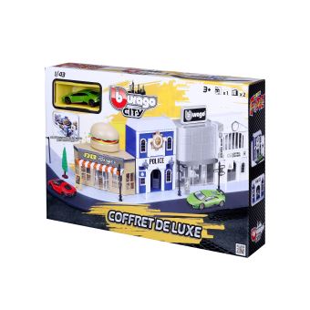 Coffret Bburago Ago City avec 2 structures et 1 véhicule 1:43