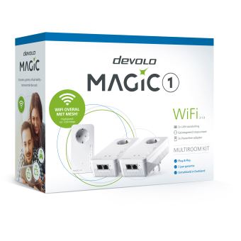 devolo Magic 1 WiFi - Kit de réseau - pont - HomeGrid - Wi-Fi 5 - Bi-bande - Branchement mural (pack de 2)