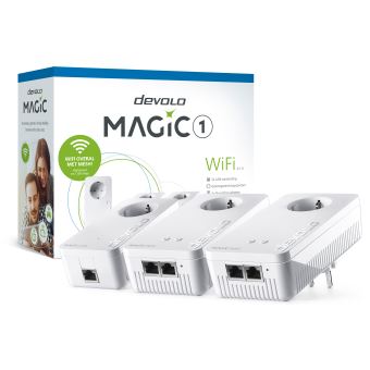 devolo Magic 1 WiFi - Kit de réseau - pont - HomeGrid - Wi-Fi 5 - Bi-bande - Branchement mural (pack de 2)